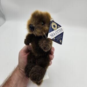 Vintage 2002 Smithsonian Oceanic Sea Otter Brown Plush Toy Soundprints w/Tag
